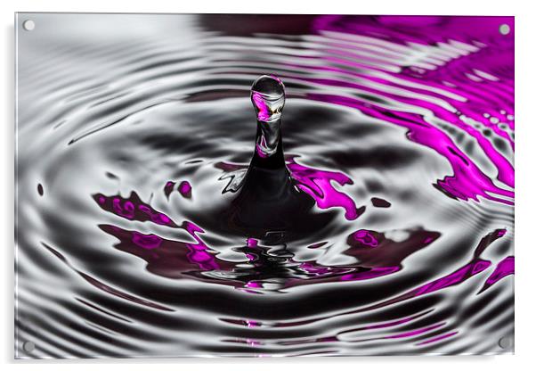 Water Droplet Colour Splash Acrylic by Malcolm Wood