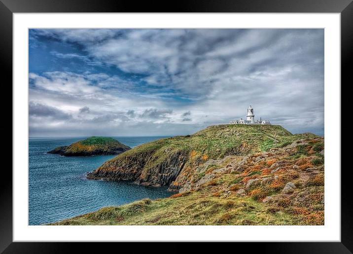 Strumble Head lighthouse Pembrokeshire Framed Mounted Print by Gary Pearson