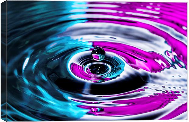 Water Drop Two Colours Splash Canvas Print by Malcolm Wood