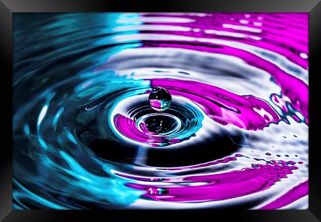 Water Drop Two Colours Splash Framed Print by Malcolm Wood
