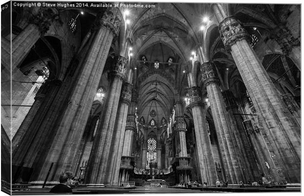 Duomo cathedral in Milan Canvas Print by Steve Hughes