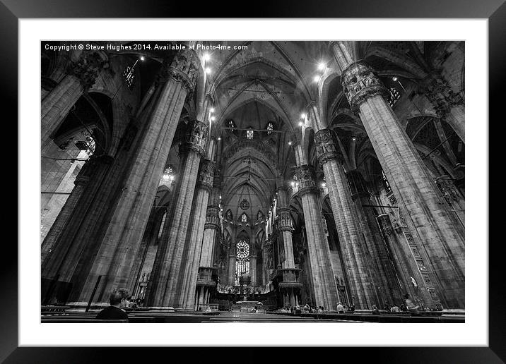 Duomo cathedral in Milan Framed Mounted Print by Steve Hughes