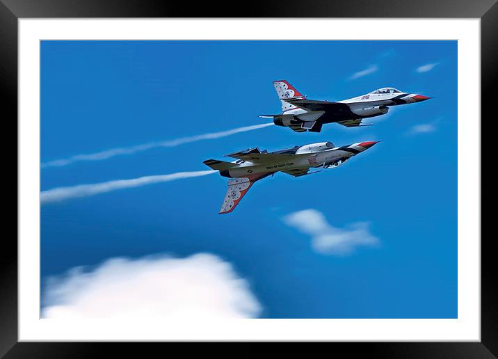 USAF F-16C Thuderbirds Framed Mounted Print by David Yeaman