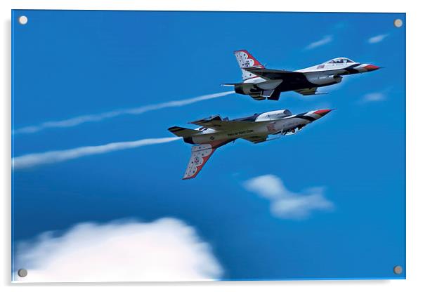 USAF F-16C Thuderbirds Acrylic by David Yeaman