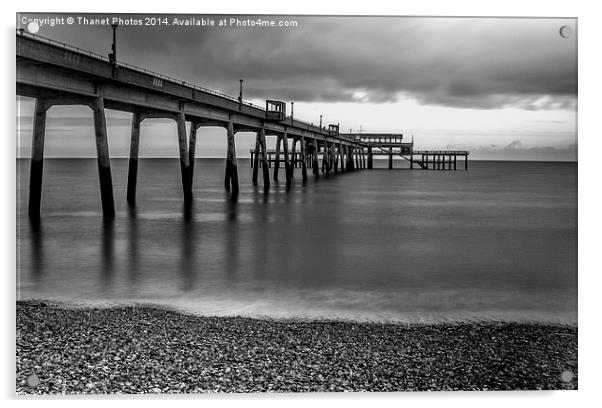 Deal pier in mono Acrylic by Thanet Photos