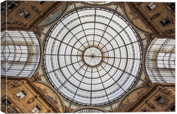 Roof of The Galleria Vittorio Emanuele II Canvas Print by Steve Hughes