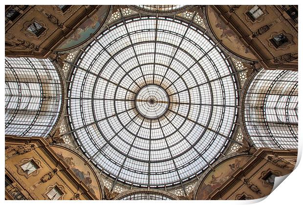 Roof of The Galleria Vittorio Emanuele II Print by Steve Hughes