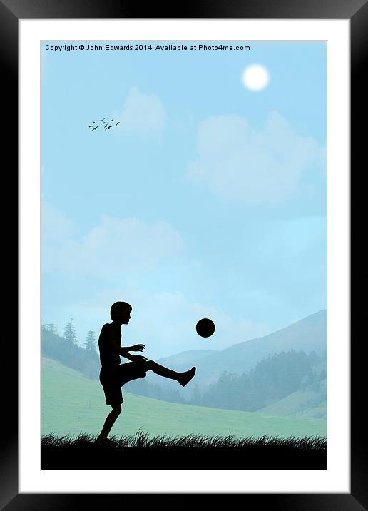 Childhood Dreams, Football Framed Mounted Print by John Edwards