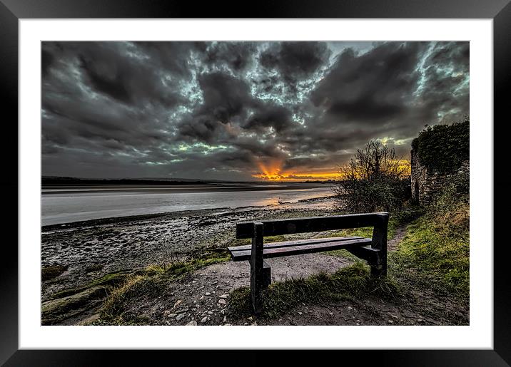 Sunset on the River Taw Framed Mounted Print by Dave Wilkinson North Devon Ph