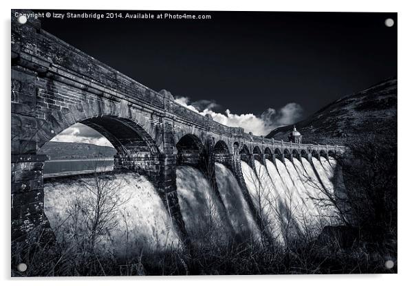 Elan Valley, Craig Goch dam, mono Acrylic by Izzy Standbridge