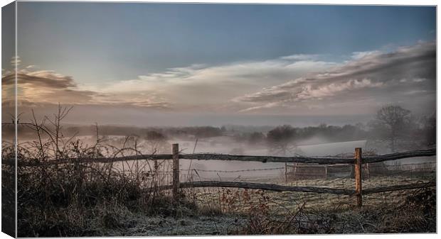 A Frosty, Misty, Sunny Morning Canvas Print by Nigel Jones