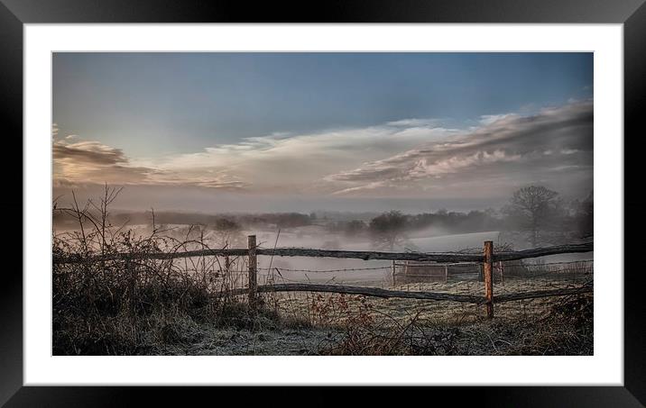 A Frosty, Misty, Sunny Morning Framed Mounted Print by Nigel Jones