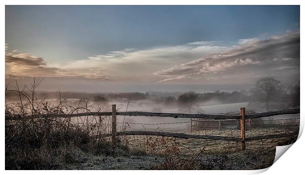 A Frosty, Misty, Sunny Morning Print by Nigel Jones