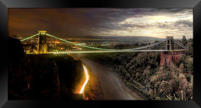 Clifton Suspension Bridge Night and Day Framed Print by Simon West
