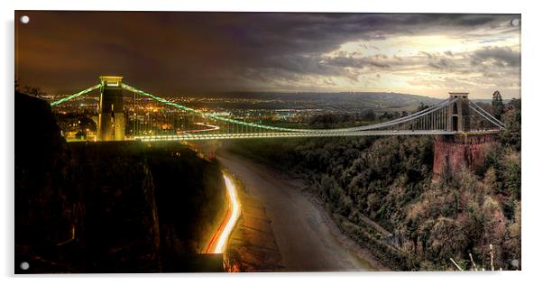 Clifton Suspension Bridge Night and Day Acrylic by Simon West