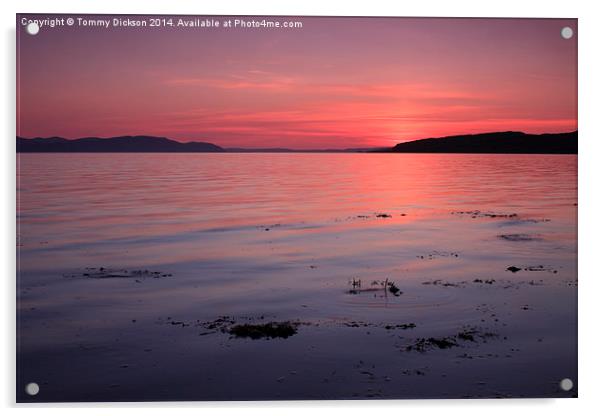 Tranquil Little Cumbrae Sunset Acrylic by Tommy Dickson
