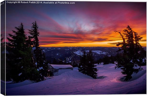 Sunset at Mt Hood Canvas Print by Robert Pettitt