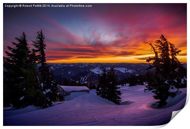 Sunset at Mt Hood Print by Robert Pettitt