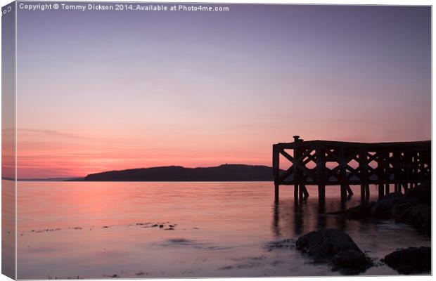 Tranquil Sunset on Portencross Pier Canvas Print by Tommy Dickson