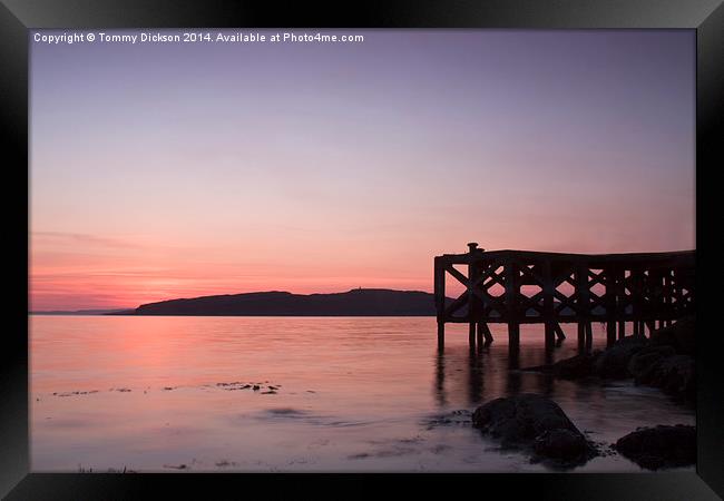 Tranquil Sunset on Portencross Pier Framed Print by Tommy Dickson