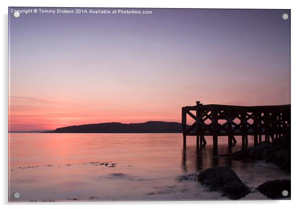 Tranquil Sunset on Portencross Pier Acrylic by Tommy Dickson