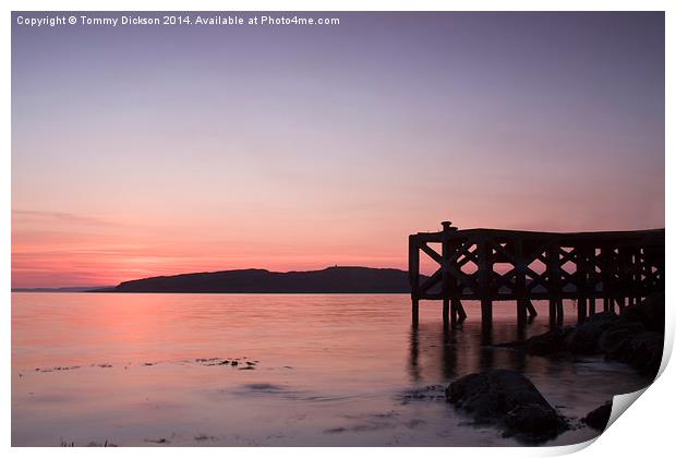 Tranquil Sunset on Portencross Pier Print by Tommy Dickson