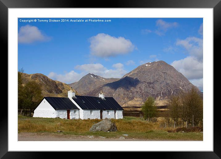 Buachaille Etive Mor and Blackrock Cottage Framed Mounted Print by Tommy Dickson
