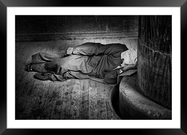 Sleeping on the Job Framed Mounted Print by Barry Maytum