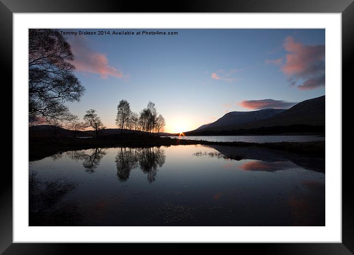 Serene Sunrise Over Scottish Loch Framed Mounted Print by Tommy Dickson