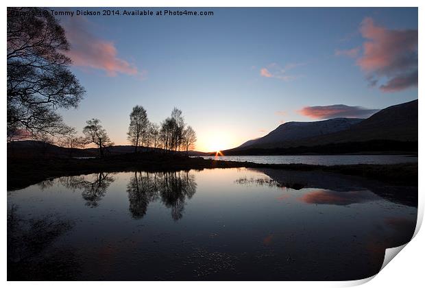 Serene Sunrise Over Scottish Loch Print by Tommy Dickson