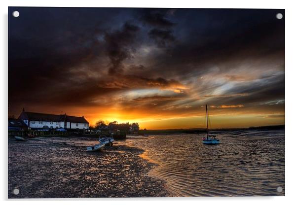 Burnham Overy Staithe sunset Acrylic by Gary Pearson