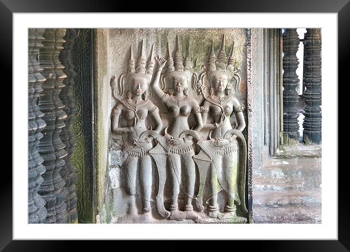 Angkor Wat Temple, Cambodia Framed Mounted Print by Geoffrey Higges