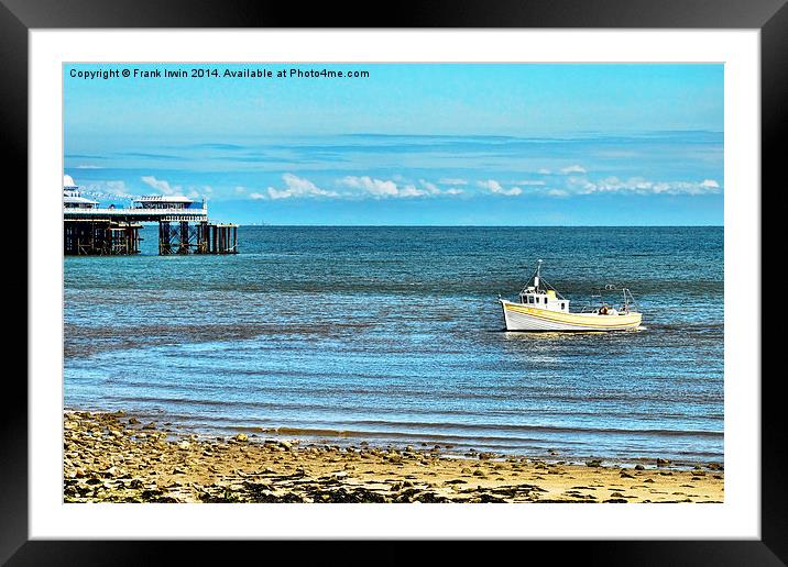 A fishing crise bot in Llandudno Bay. Framed Mounted Print by Frank Irwin
