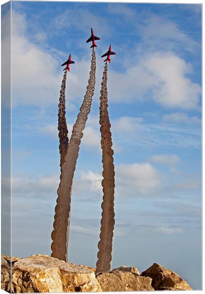 Red Arrows Memorial Canvas Print by Joyce Storey