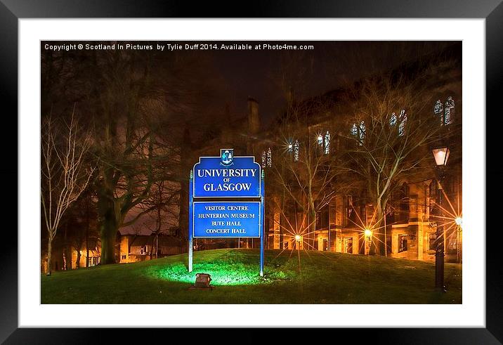 Glasgow University at Dusk Framed Mounted Print by Tylie Duff Photo Art