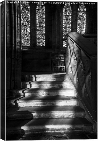 Sunlight on Stairs Glasgow Cathedral Canvas Print by Tylie Duff Photo Art