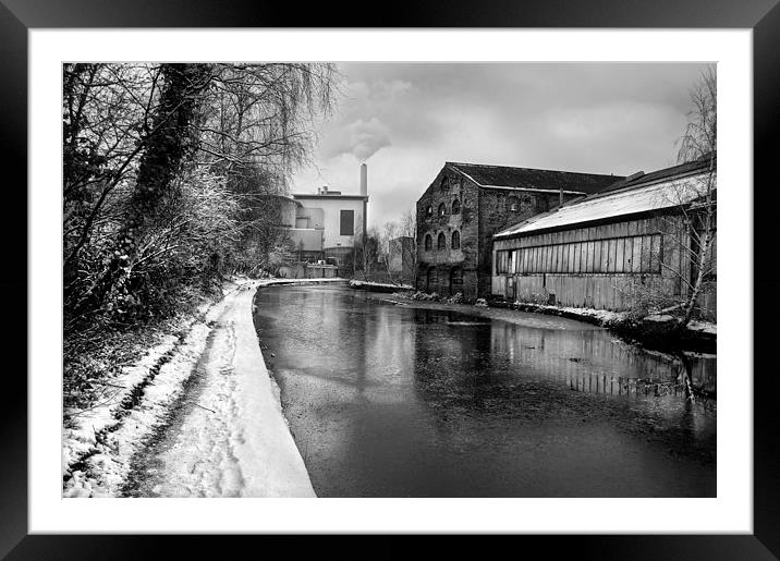 Sheffield Canal Frozen Framed Mounted Print by Darren Galpin