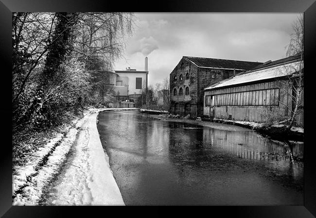 Sheffield Canal Frozen Framed Print by Darren Galpin