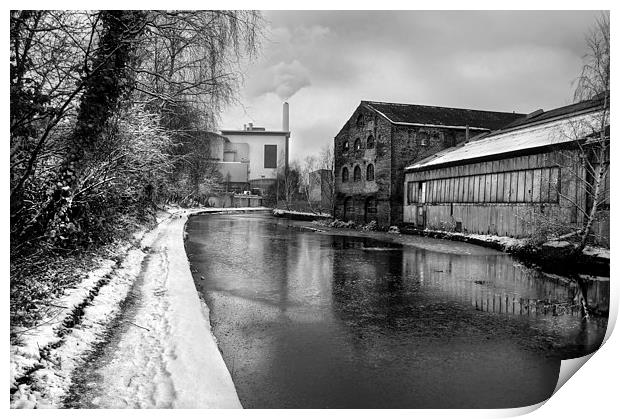 Sheffield Canal Frozen Print by Darren Galpin
