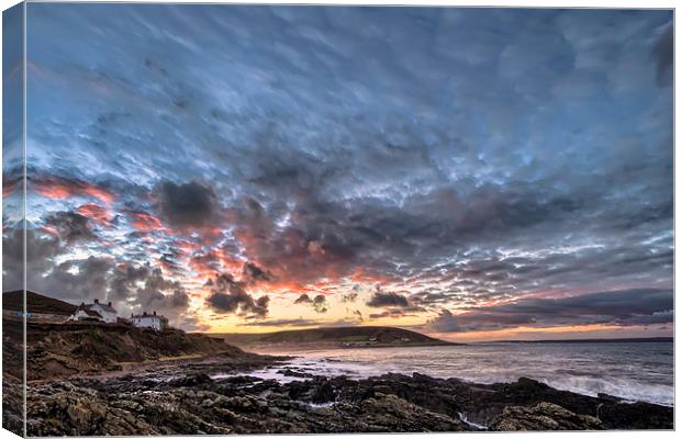 Croyde Bay sunrise Canvas Print by Dave Wilkinson North Devon Ph