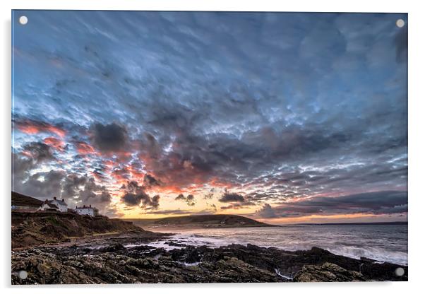 Croyde Bay sunrise Acrylic by Dave Wilkinson North Devon Ph