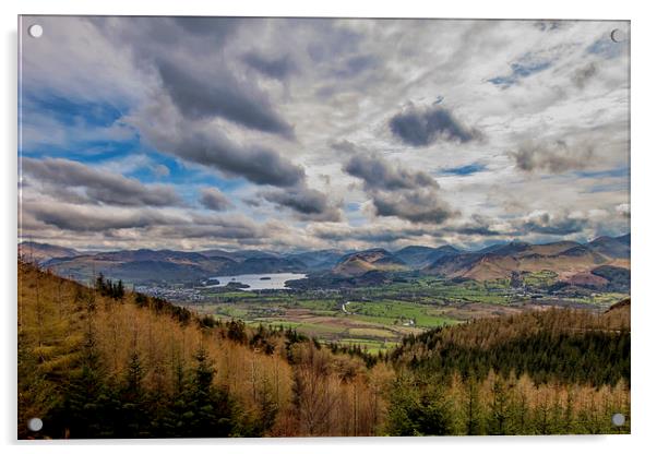 Overlooking Derwentwater Acrylic by Roger Green