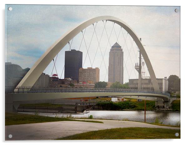 Pedestrian Bridge Acrylic by Judy Hall-Folde