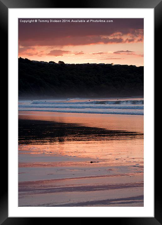 Riding the Waves of Cayton Bay Framed Mounted Print by Tommy Dickson