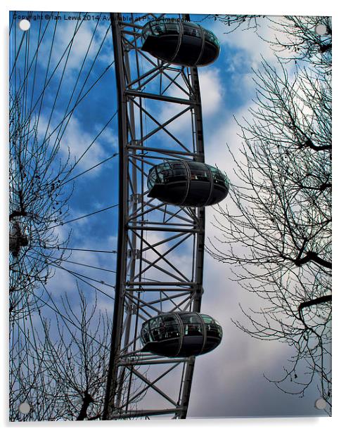 London Eye Through the Trees Acrylic by Ian Lewis