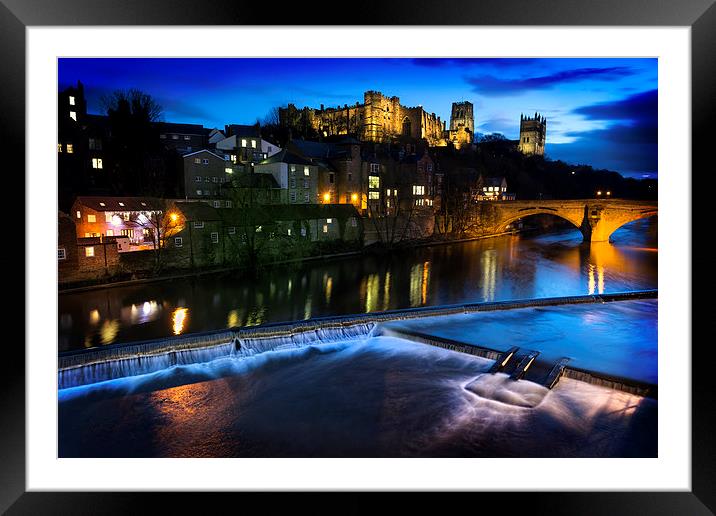 Durham at Night Framed Mounted Print by Kevin Tate
