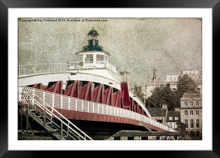 Texturised Swing Bridge Framed Mounted Print by Ray Pritchard