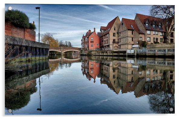 Norwich's Historical Fye Bridge Acrylic by Rus Ki