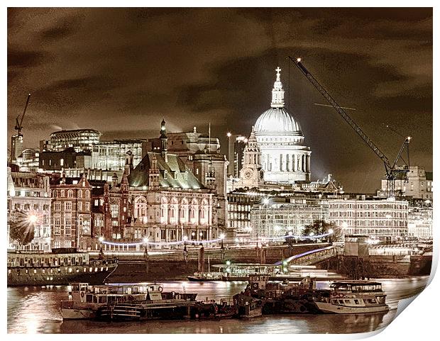 The Thames skyline Print by Angela Wallace