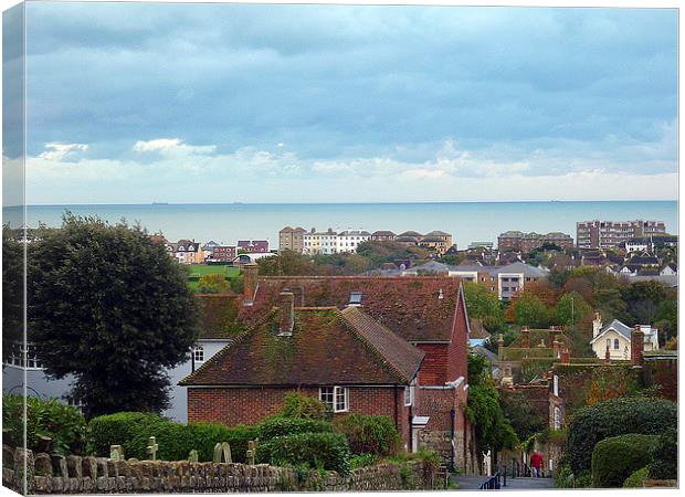Views Over Hythe- Kent . Canvas Print by Antoinette B